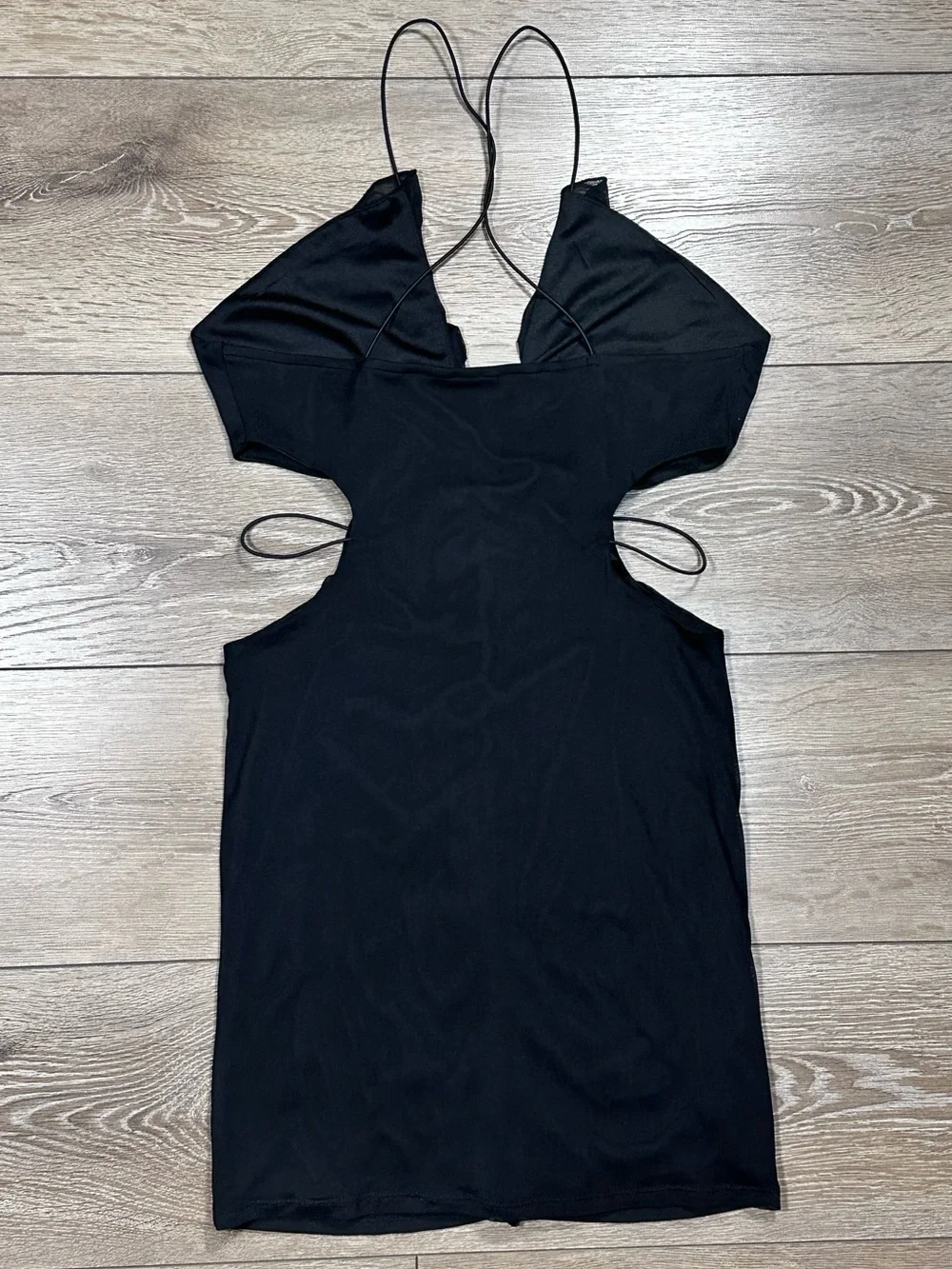 Windsor Nights Out Mesh Ruffle Cutout Bodycon Mini Dress LBD - Picture 14 of 15
